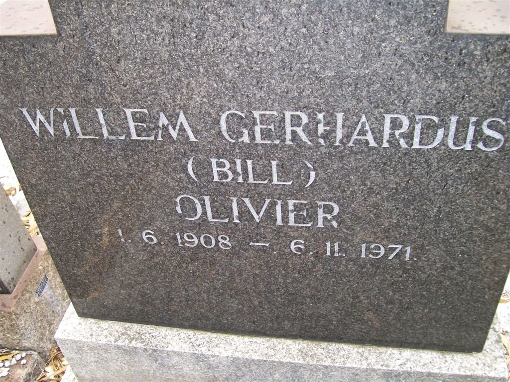 OLIVIER Willem Gerhardus 1908-1971