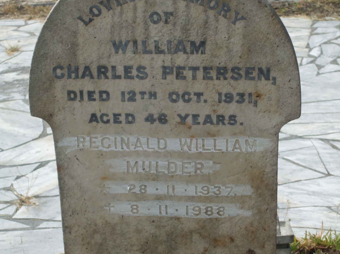 PETERSEN Charles -1931 :: MULDER Reginald William 1937-1988