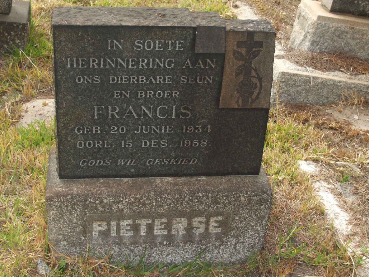 PIETERSE Francis 1934-1958