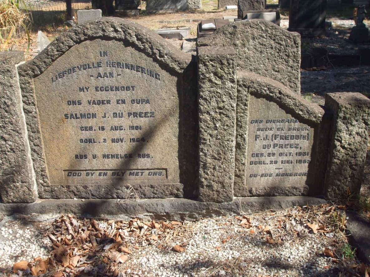 PREEZ Salmon J., du 1901-1954 :: DU PREEZ F.J. 1951-1953