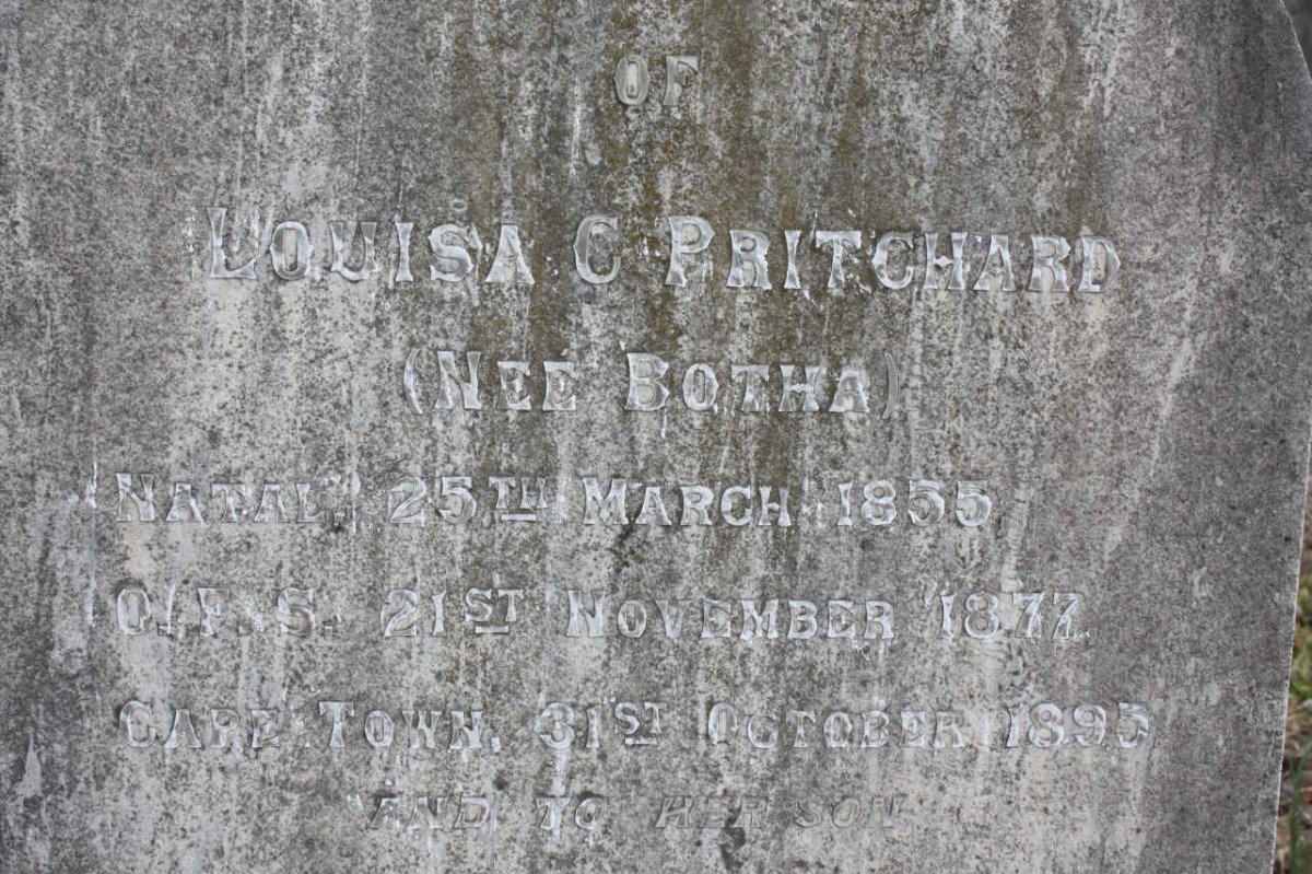PRITCHARD Louisa C. nee BOTHA 1855-1895