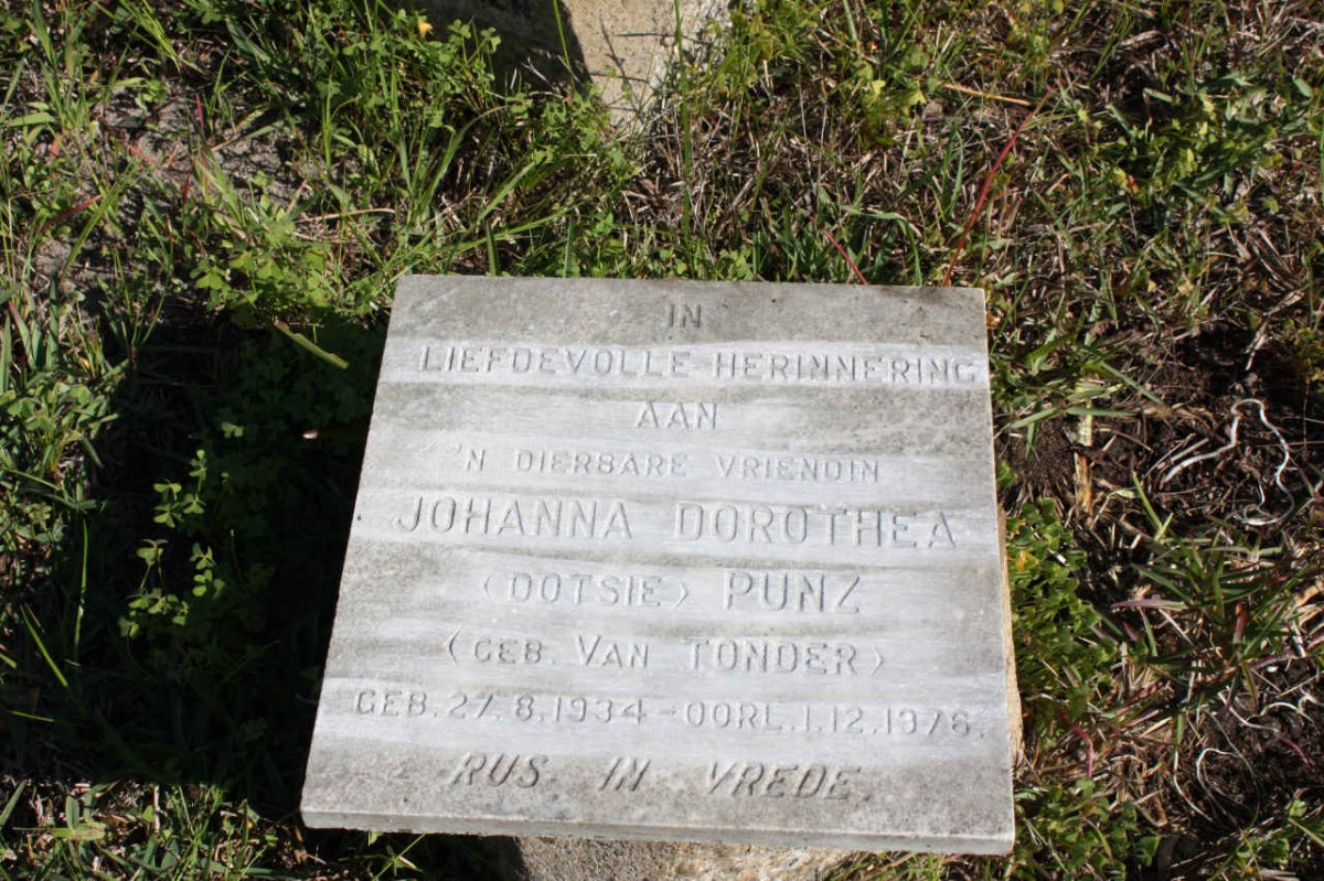 PUNZ Johanna Dorothea nee VAN TONDER 1934-1976