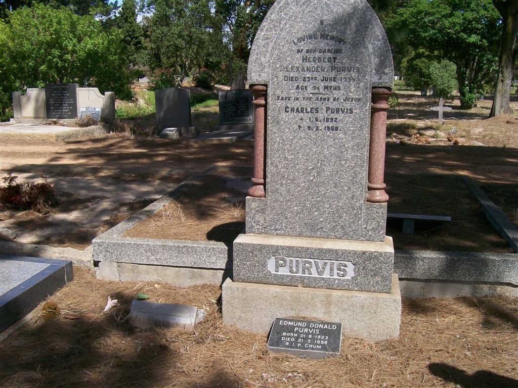 PURVIS Herbert Alexander -1935 :: PURVIS Charles  1892-1968 :: PURVIS Edmund Donald 1923-1998