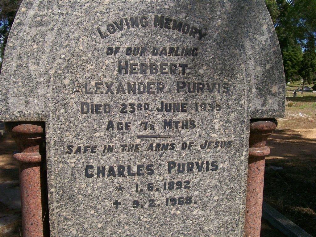 PURVIS Herbert Alexander -1935 :: PURVIS Charles  1892-1968