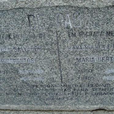 Couinthentos, Manuel Salvador born 23 June 1931 died 18 November 1995 , Bertruces, Maria   born 15 November 1930 died 29 February 1980