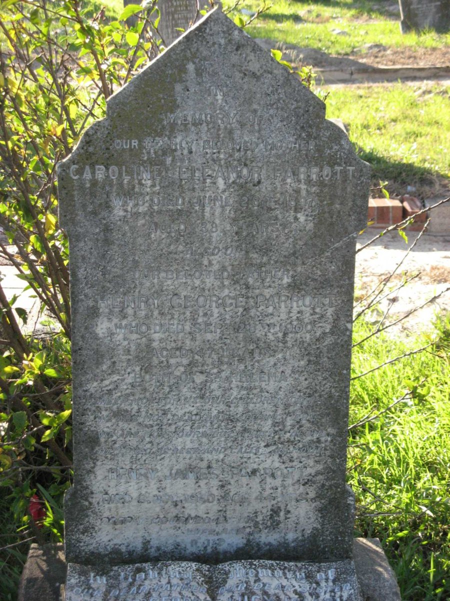 PARROTT Henry George -1900 &amp; Caroline Eleanor -1897 :: PARROTT Henry James -1950