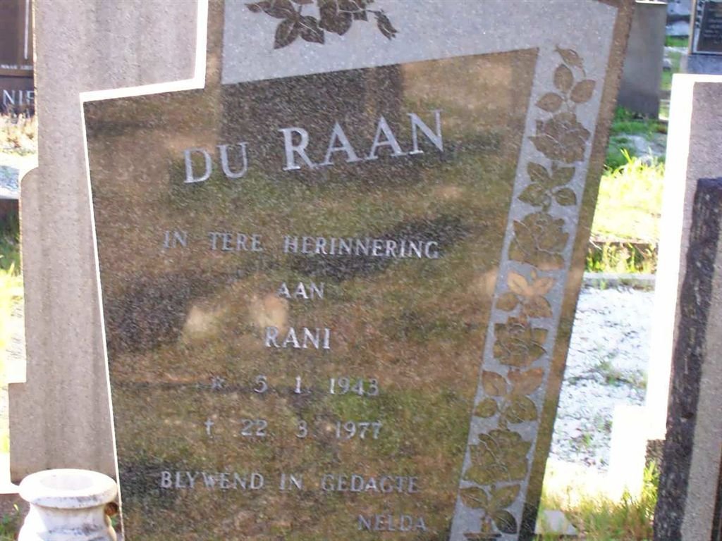 RAAN Rani, du 1943-1977