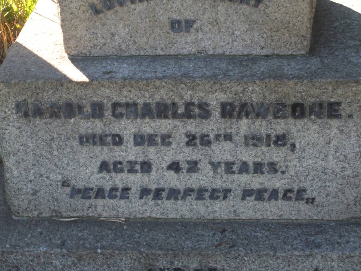RAWBONE Harold Charles 1885-1968