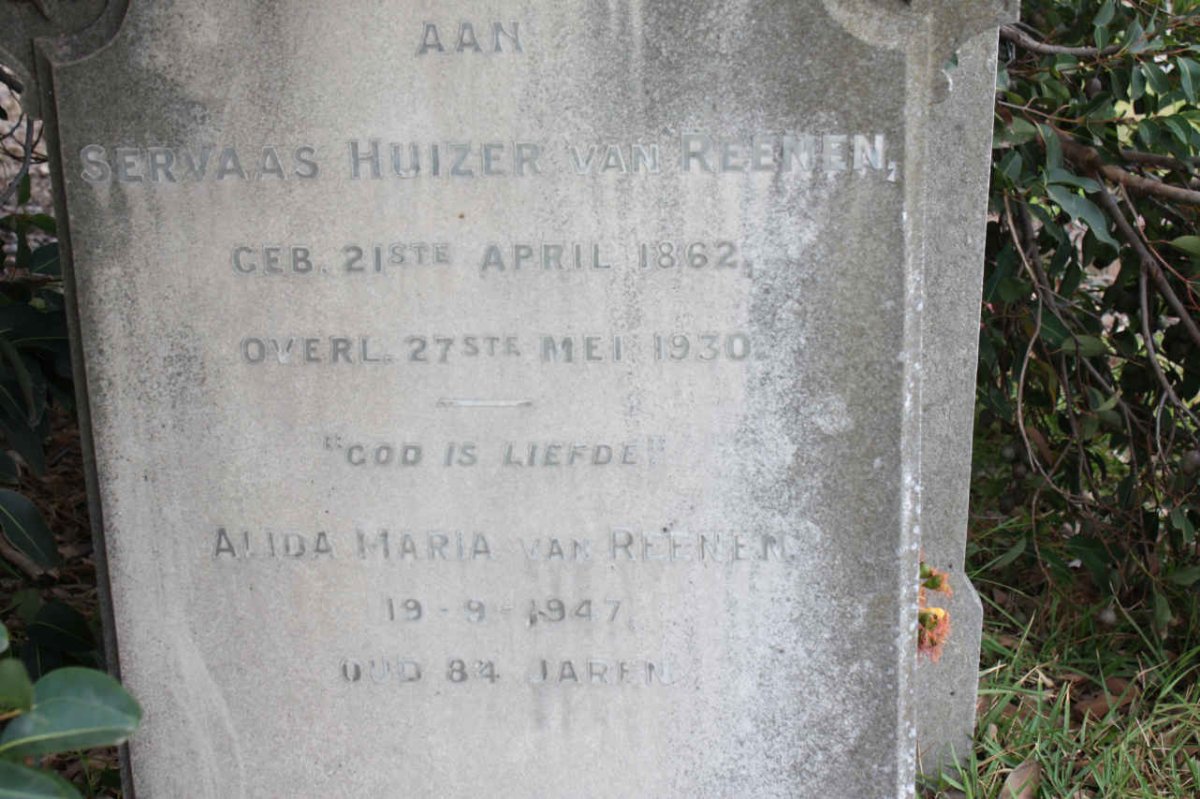 REENEN Servaas Huizer, van 1862-1930 &amp; Alida Maria -1947