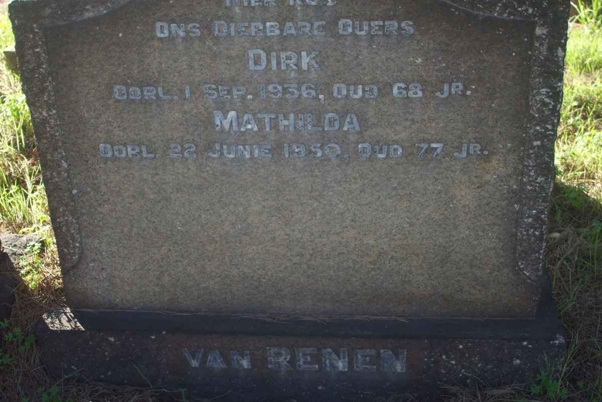 RENEN Dirk, van  -1936 &amp; Mathilda  -1950