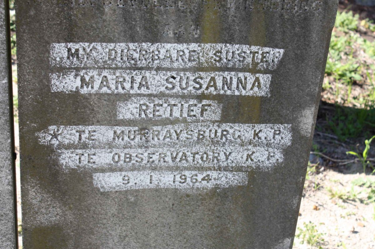 RETIEF Maria Susanna -1964
