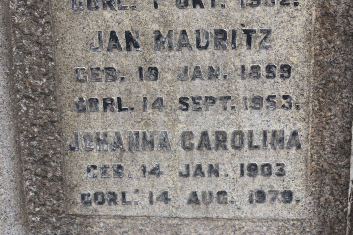 REENEN Jan Mauritz, van 1899-1953 :: VAN REENEN Johanna Carolina 1903-1979