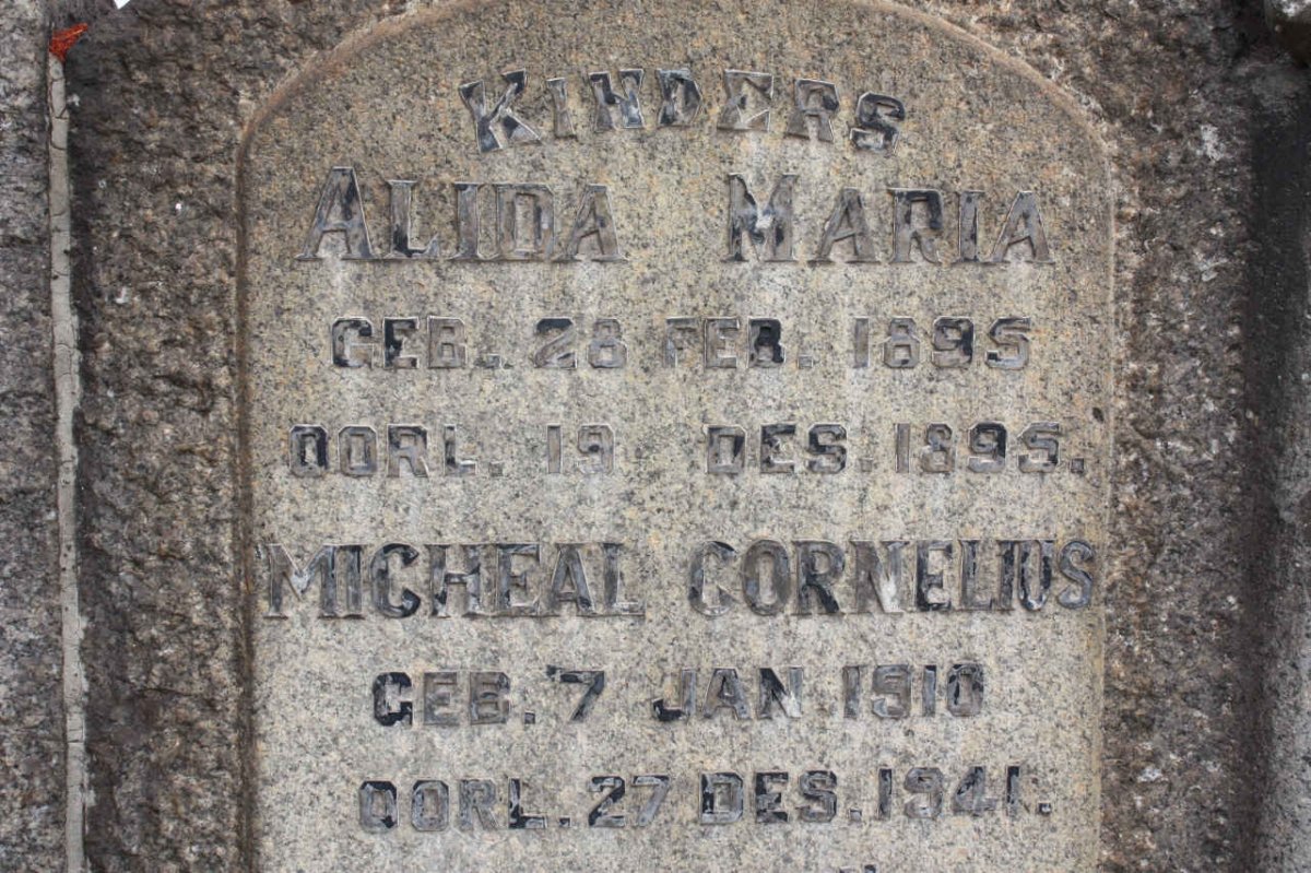 REENEN Alida Maria 1895-1895 :: VAN REENEN Micheal Cornelius 1910-1941