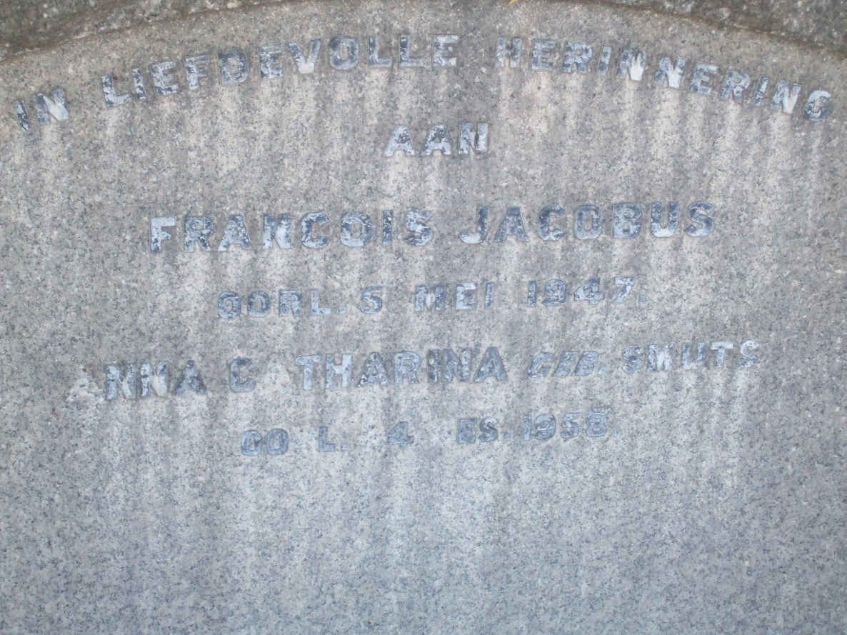 RETIEF Francois Jacobus -1947 &amp; Anna Catharina SMUTS -1958