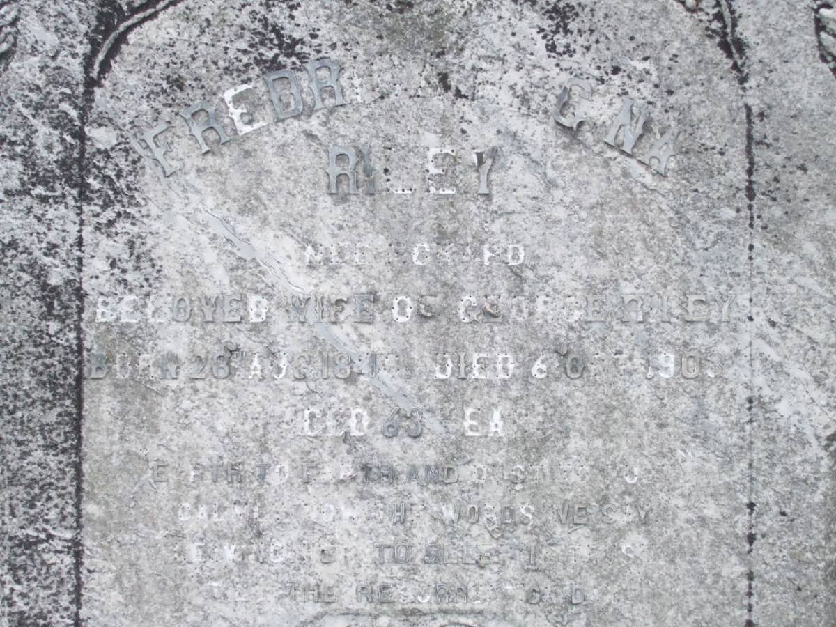 RILEY Fredrica Regina nee ECKARD 1840-1903