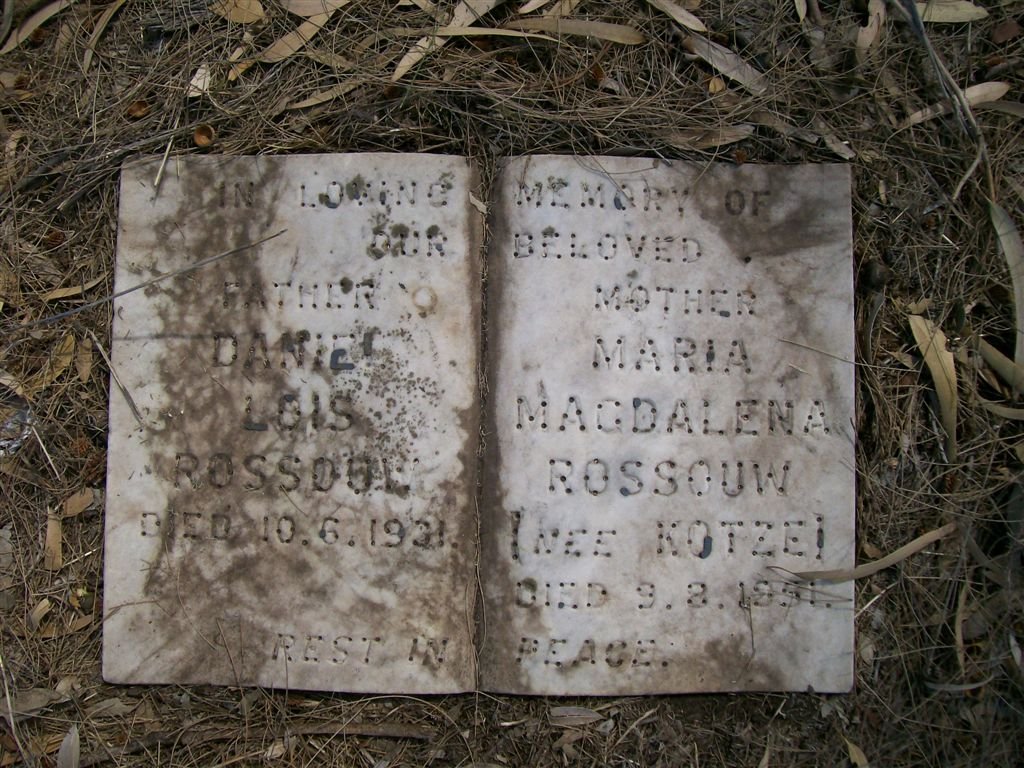 ROSSOUW Daniel Lois -1931 &amp; Maria Magdalena KOTZE -1951