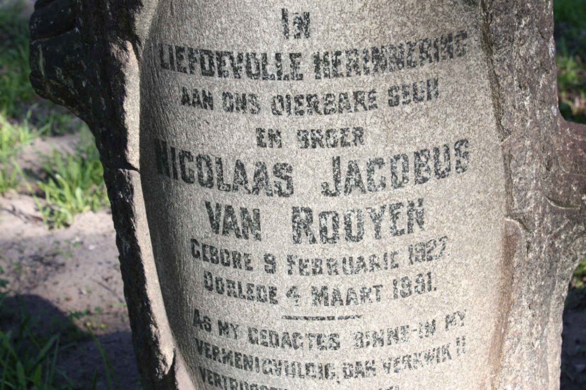 ROOYEN Nicolaas Jacobus, van 1927-1991