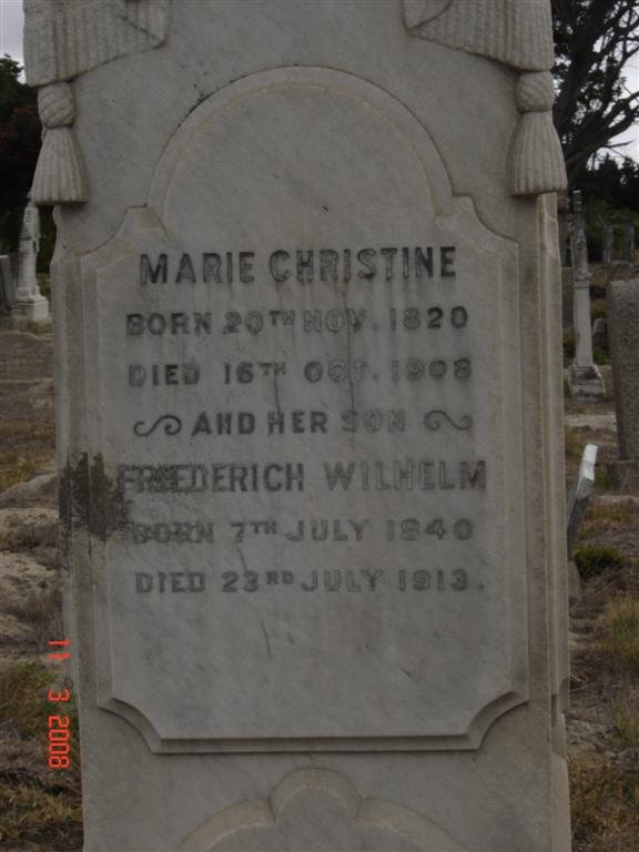 ROWE Marie Christine 1820-1908 :: ROWE Friederich Wilhelm 1840-1913