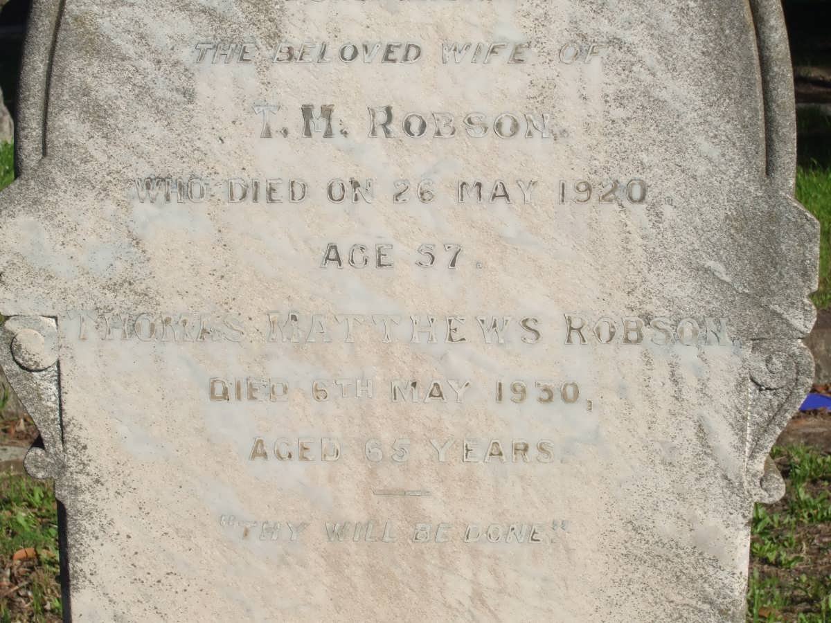 ROBSON Thomas Matthews -1930 &amp; ?? -1920