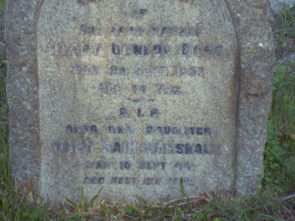 ROSS Harv Dunlop  -1952 :: MARSHALL Mary Bain  -1944