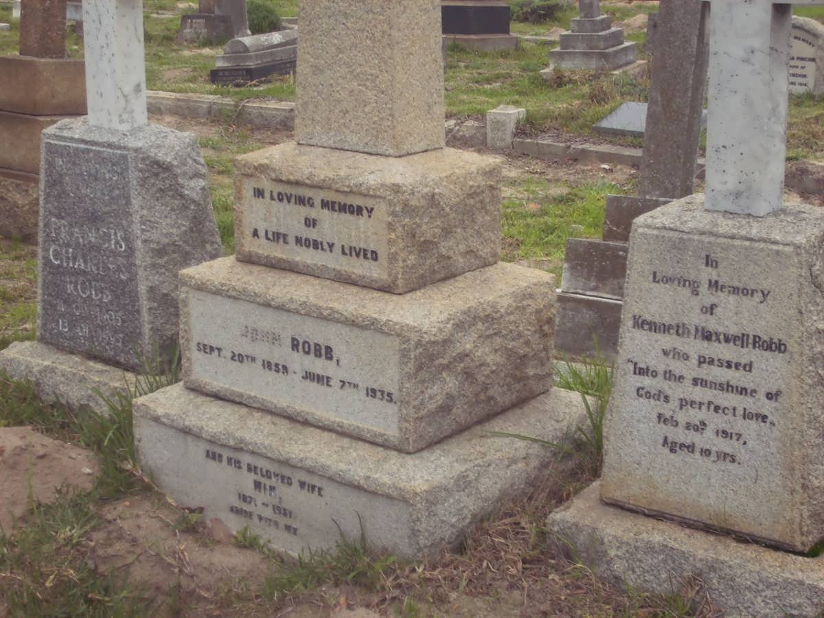 ROBB Francis Charles 1905-1995 :: ROBB John 1859-1935 &amp; Min 1871-1951 :: ROBB Kenneth Maxwell -1917