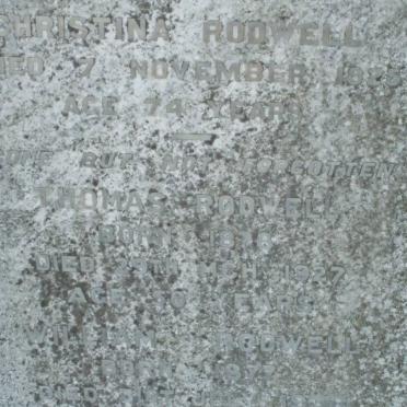 RODWELL Christina -1925 :: RODWELL Thomas 1878-1927 :: RODWELL William 1877-19?