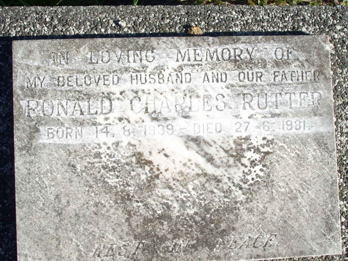 RUTTER Ronald Charles 1939-1981
