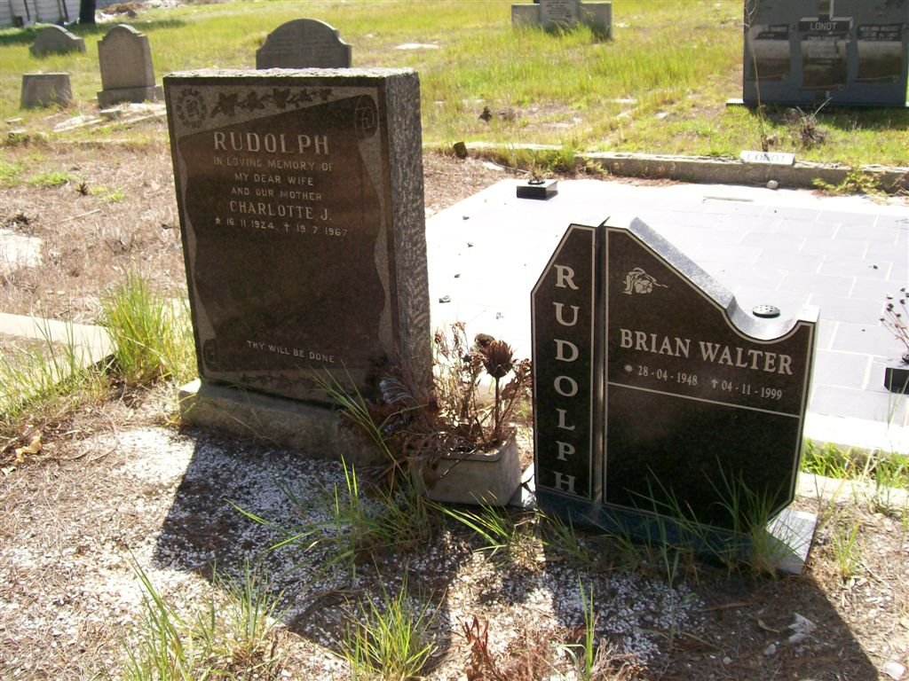 RUDOLPH Charlotte J. 1924-1967  :: RUDOLPH Brian Walter  1948-1999