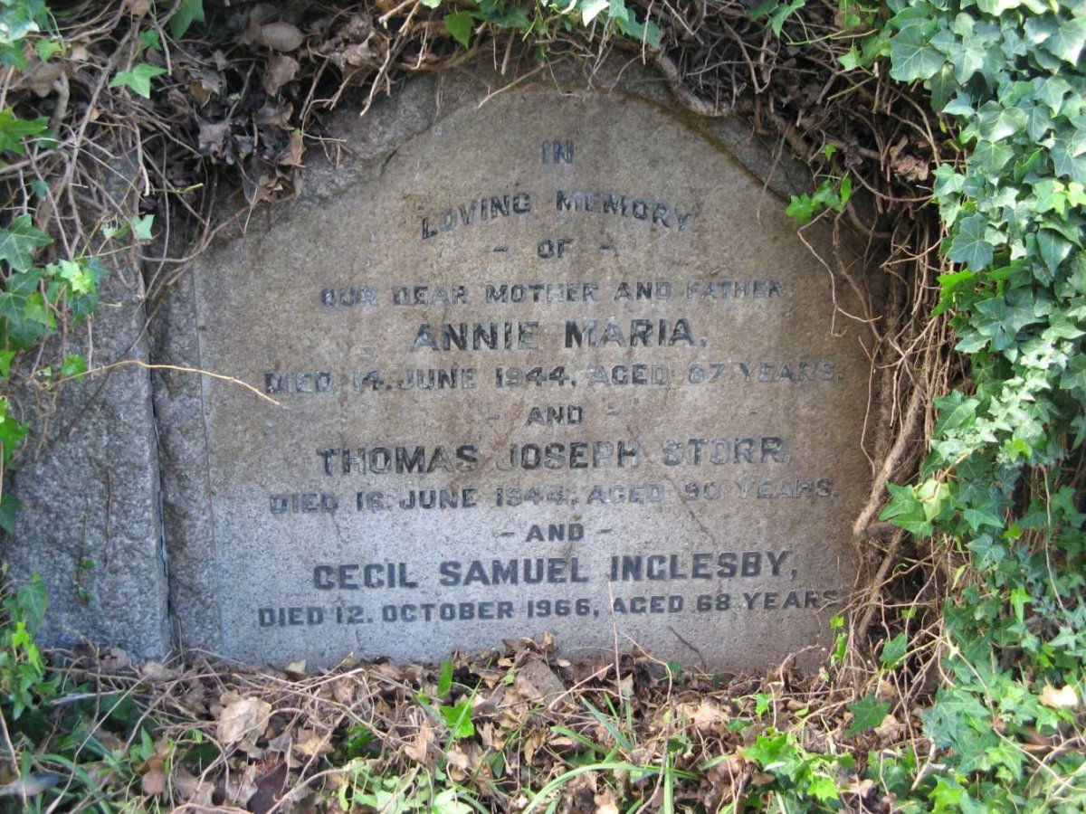STORR Thomas Joseph -1944 &amp; Annie Maria -1944 :: INGLESBY Cecil Samuel -1966