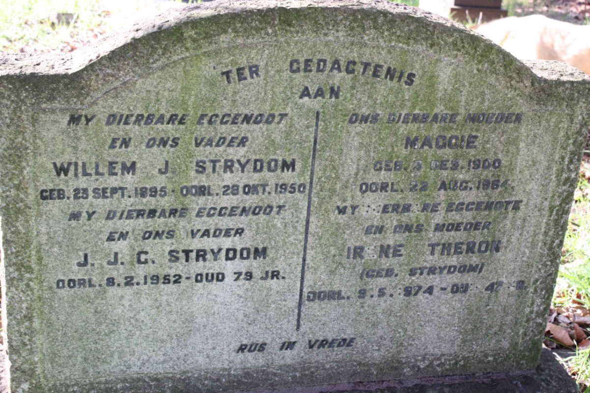 STRYDOM Willem J. 1895-1950  &amp; J.J.C. -1952