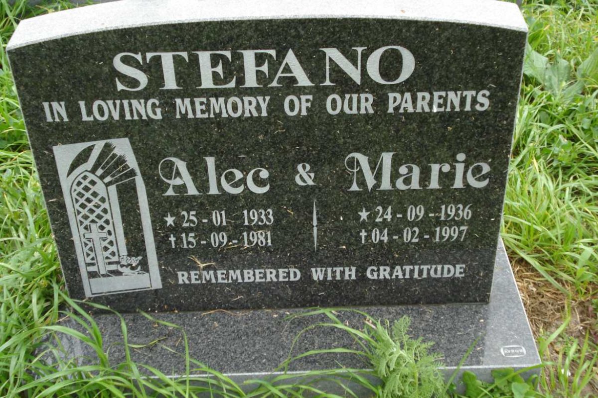 STEFANO Alec 1933-1981 &amp; Marie 1936-1997