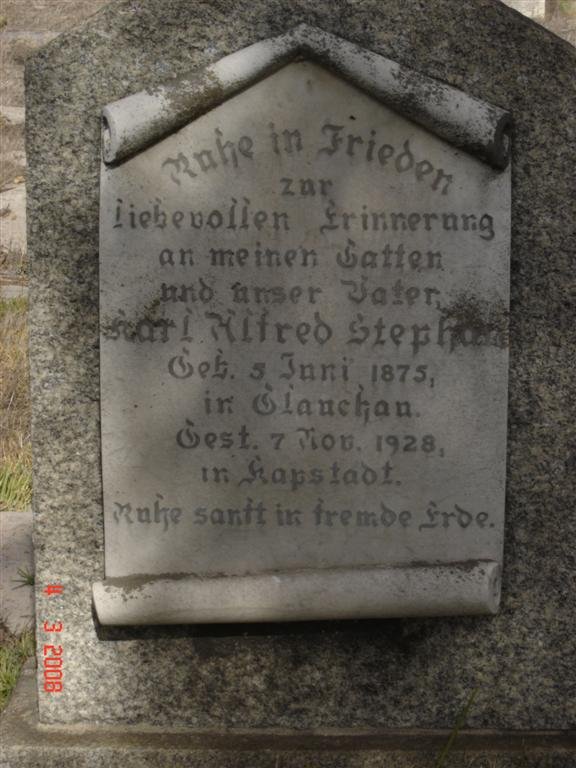 STEPHAN Carl  Alfred 1875-1928