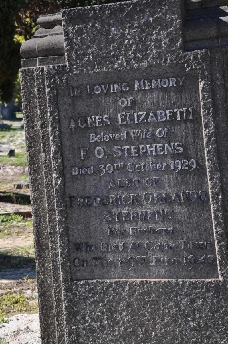 STEPHENS Frederick Orlando -1947 &amp; Agnes Elizabeth -1929