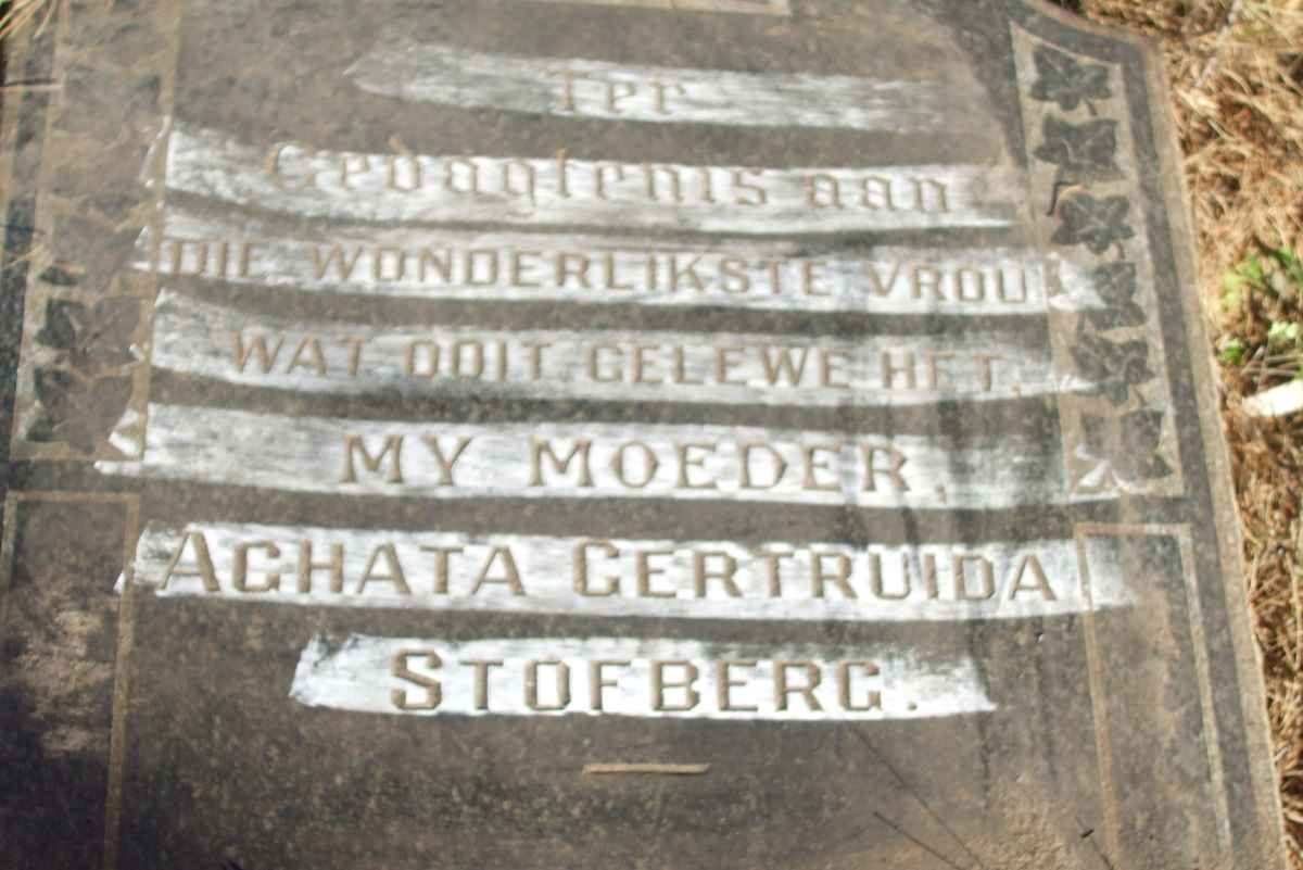 STOFBERG Aghata Gertruida