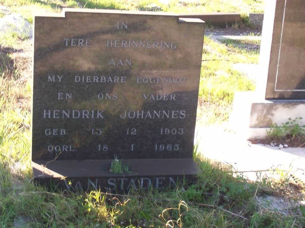 STADEN Hendrik Johannes, van 1903-1965