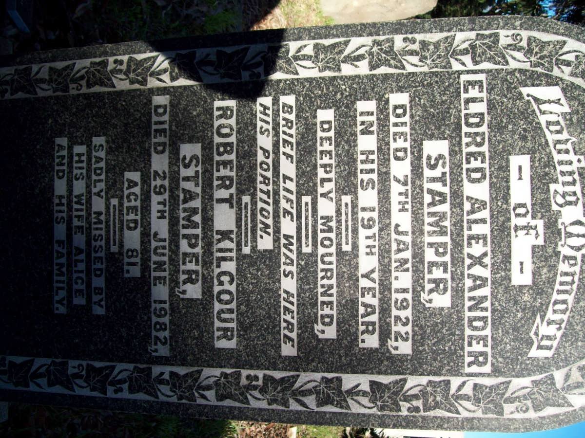 STAMPER Eldred Alexander -1922 :: STAMPER Robert Kilgour -1982