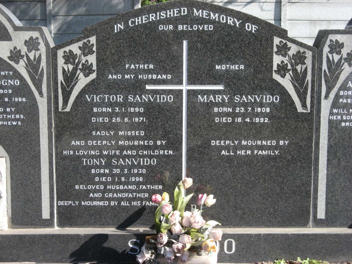 SANVIDO Victor 1890-1971 :: SANVIDO Mary 1908-1992