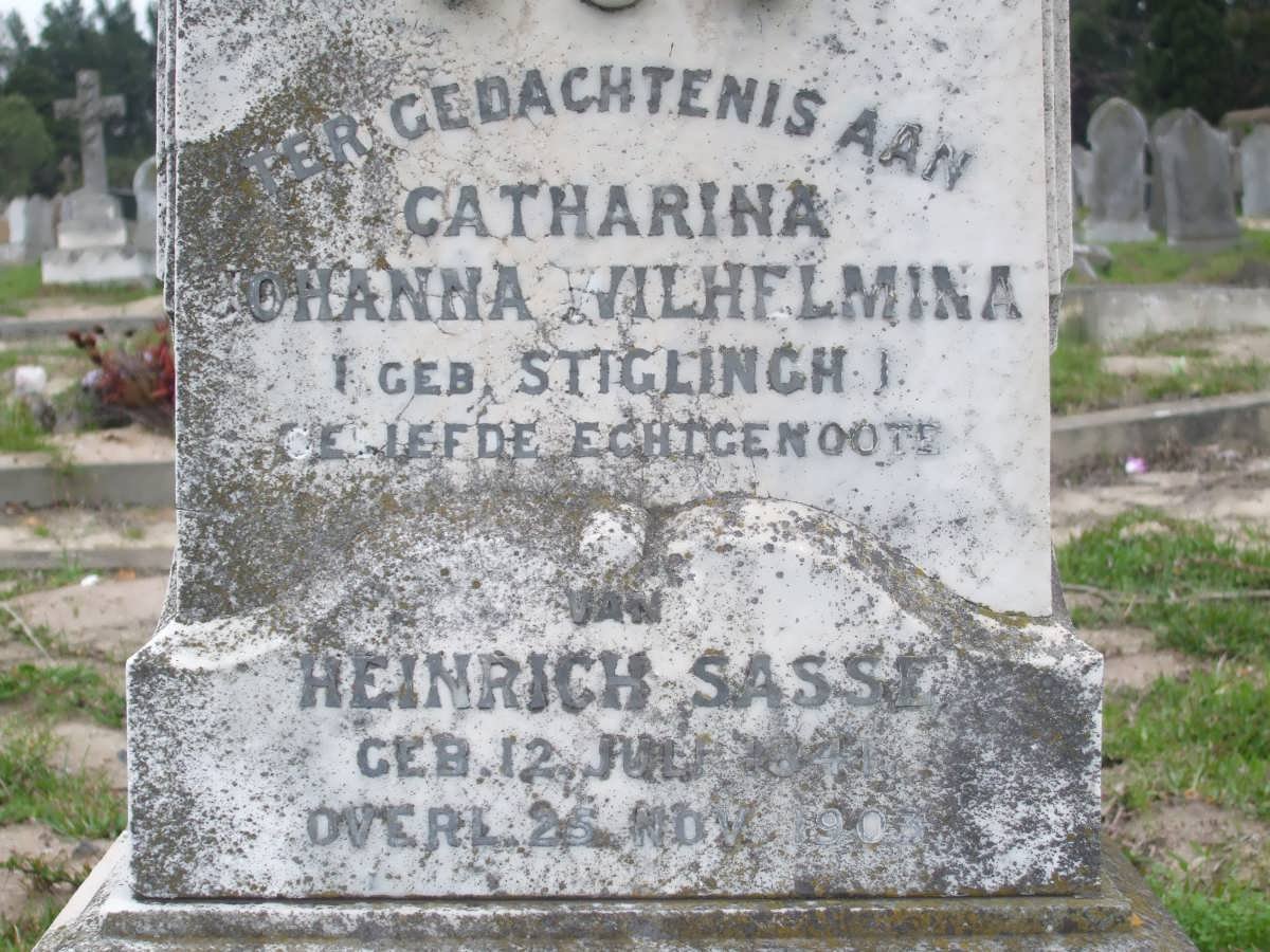 SASSE Catharina Johanna Wilhelmina nee  STIGLINGH  1841-1903