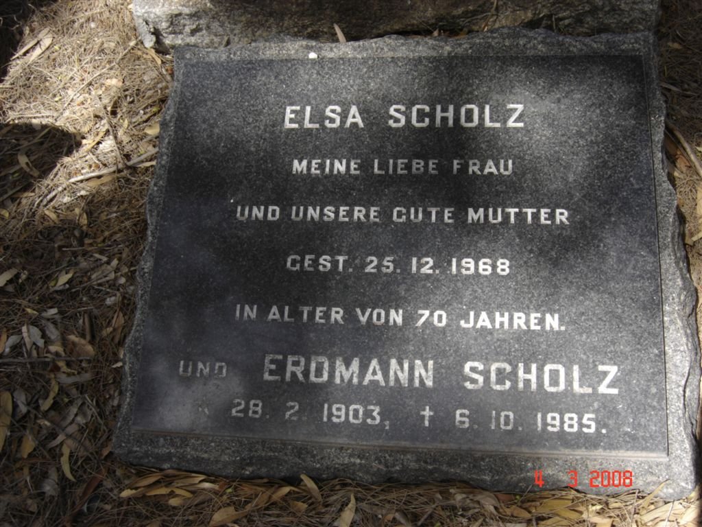 SCHOLTZ Erdmann 1903-1985 &amp; Elsa -1968