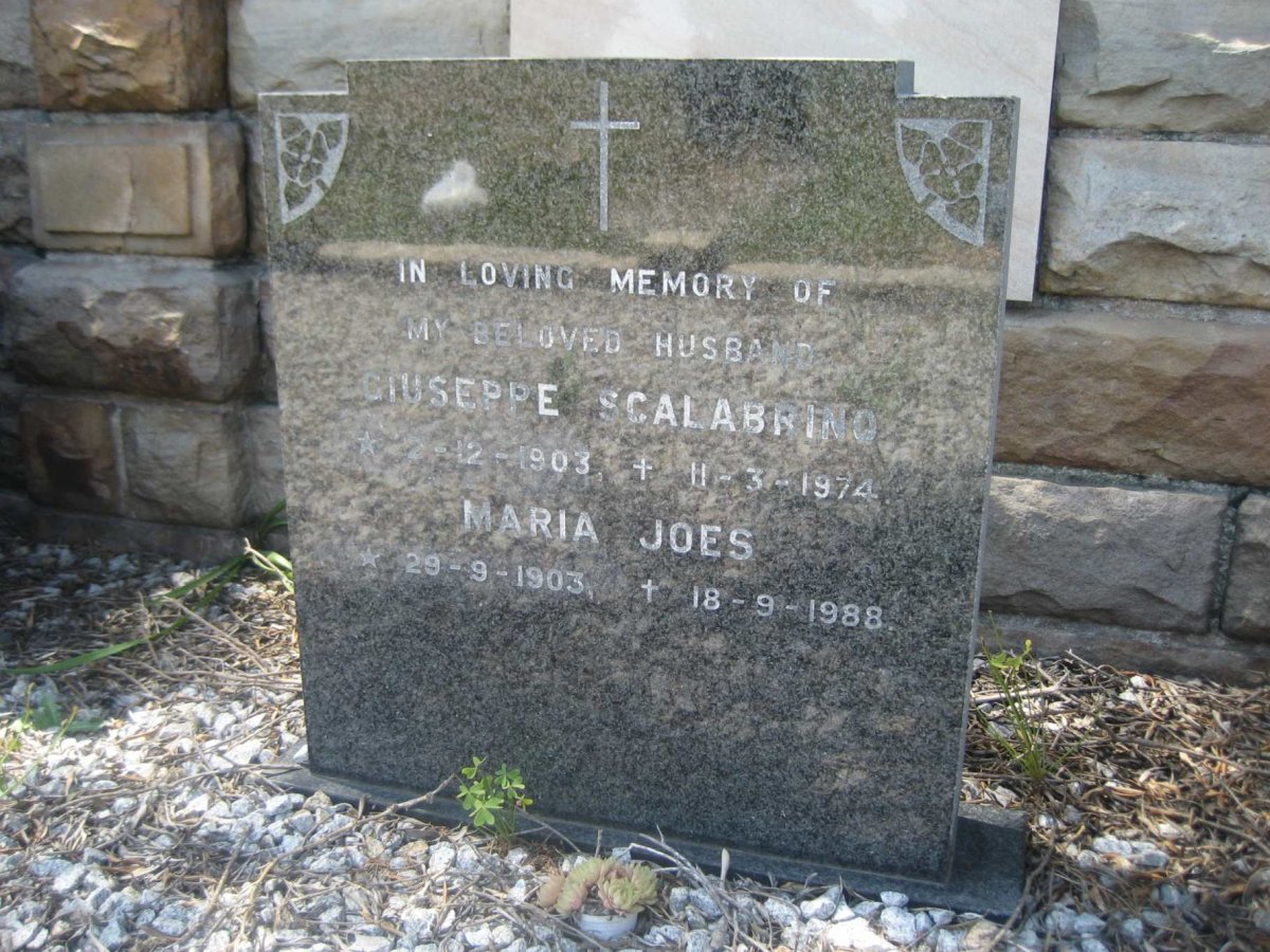 SCALABRINO Giuseppe 1903-1974 &amp; Maria Joes 1903-1988