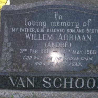 SCHOOR Willem Adriaan, van 1931-1966