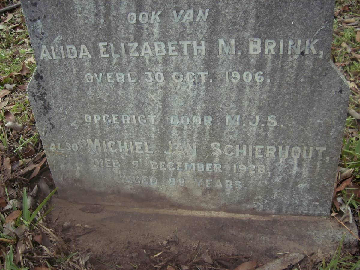 SCHIERHOUT Michiel Jan -1928 :: BRINK Alida Elizabeth M. -1906