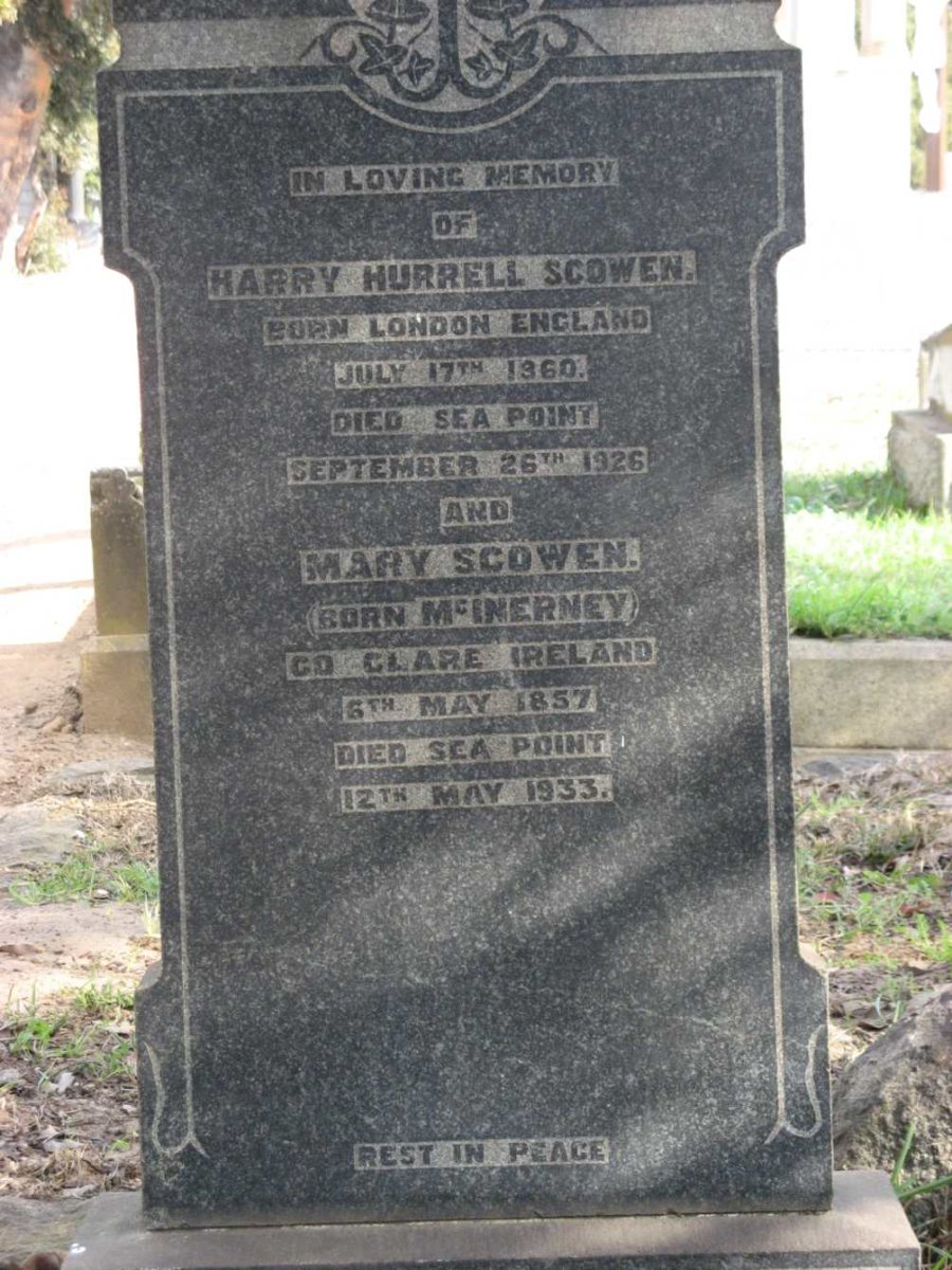 SCOWEN Harry Hurrell 1860-1926 &amp; Mary McINERNEY 1857-1933