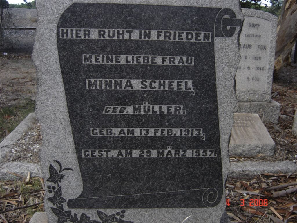 SCHEEL Minna nee MULLER 1913-1957