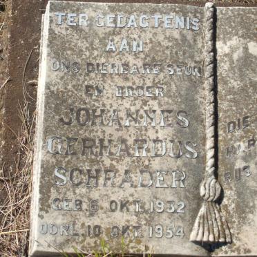 SCHRADER Johannes Gerhardus 1932-1954