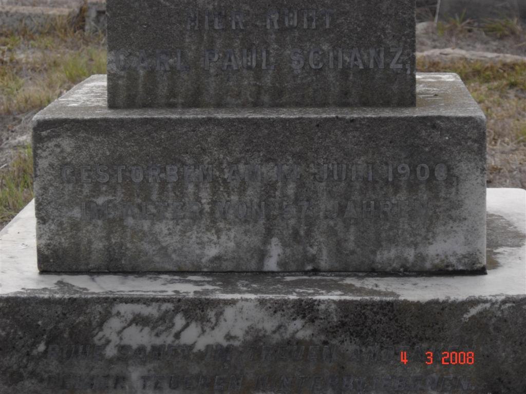SCHANZ Carl Paul -1900