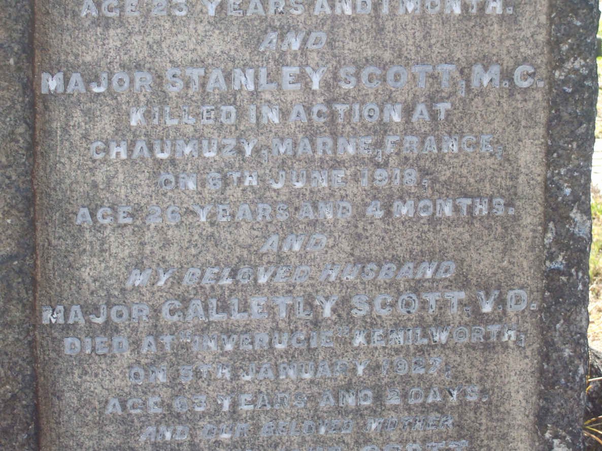 SCOTT Stanley -1918 :: SCOTT Galletly  -1927