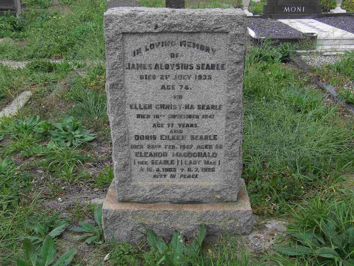 SEARLE James Aloysius -1935 &amp; Ellen Christina -1941 :: SEARLE Doris Eileen -1957 :: MACDONALD Eleanor nee SEARLE 1903-1993
