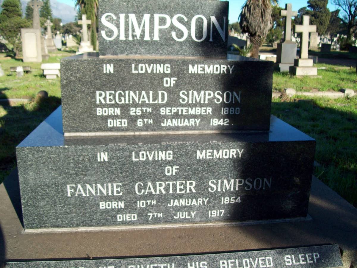 SIMPSON Reginald 1880-1942 :: SIMPSON Fannie Carter 1854-1917