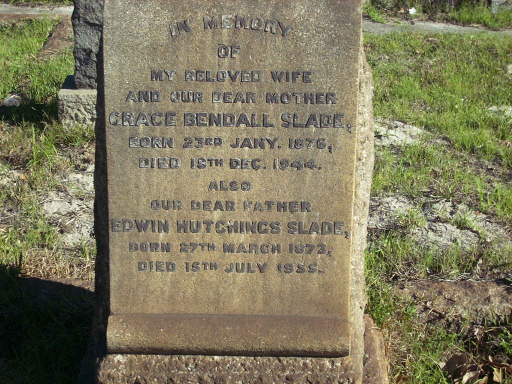 SLADE Edwin Hutchings 1873-1955 &amp; Grace Bendall 1876-1944